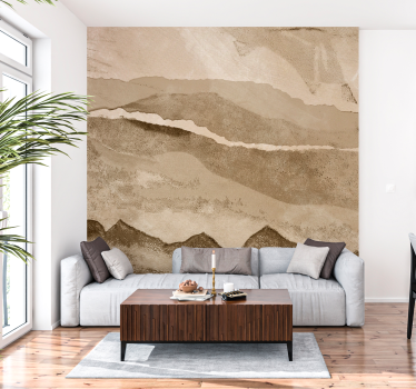Papirstrimler beige fototapet - TenStickers