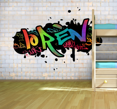 Personlig farve navn graffiti urban kunst fototapet - TenStickers