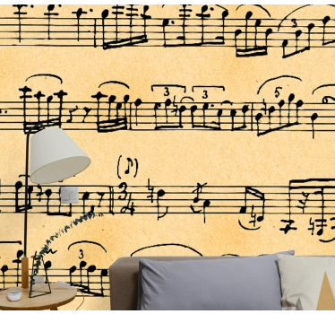 Vintage musik noder fototapet - TenStickers