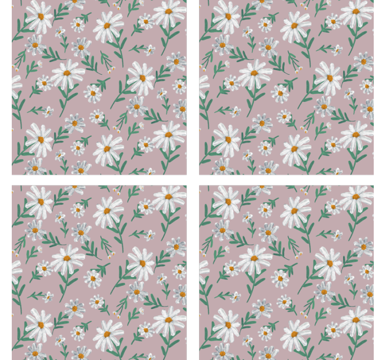 Coaster med blomster mønster baggrund - TenStickers