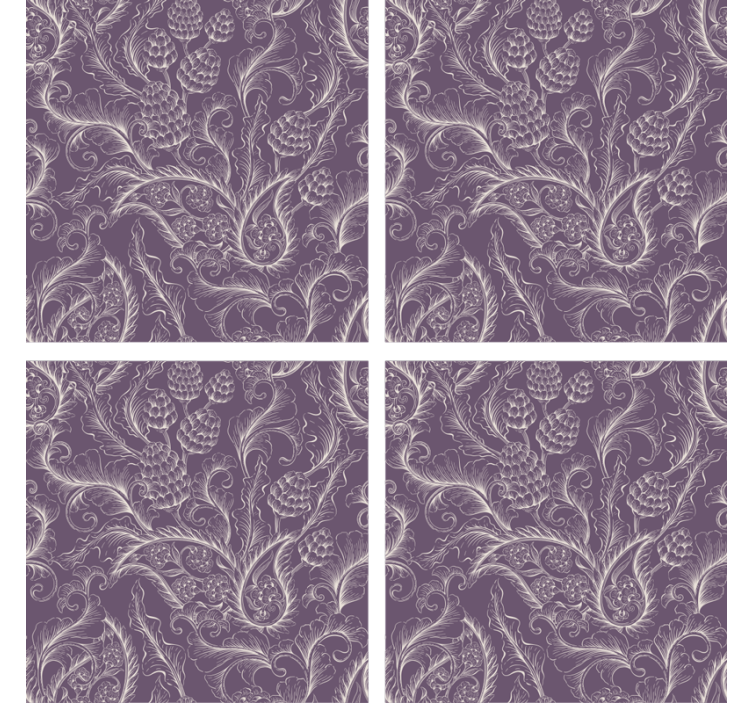 Coaster med yndefuldt botanisk motiv - TenStickers