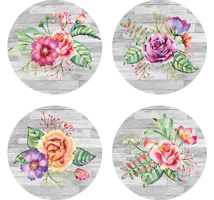 Blomsterbuket vintage coaster - TenStickers