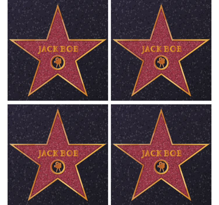 Hollywood stjerne med navn geek coasters - TenStickers