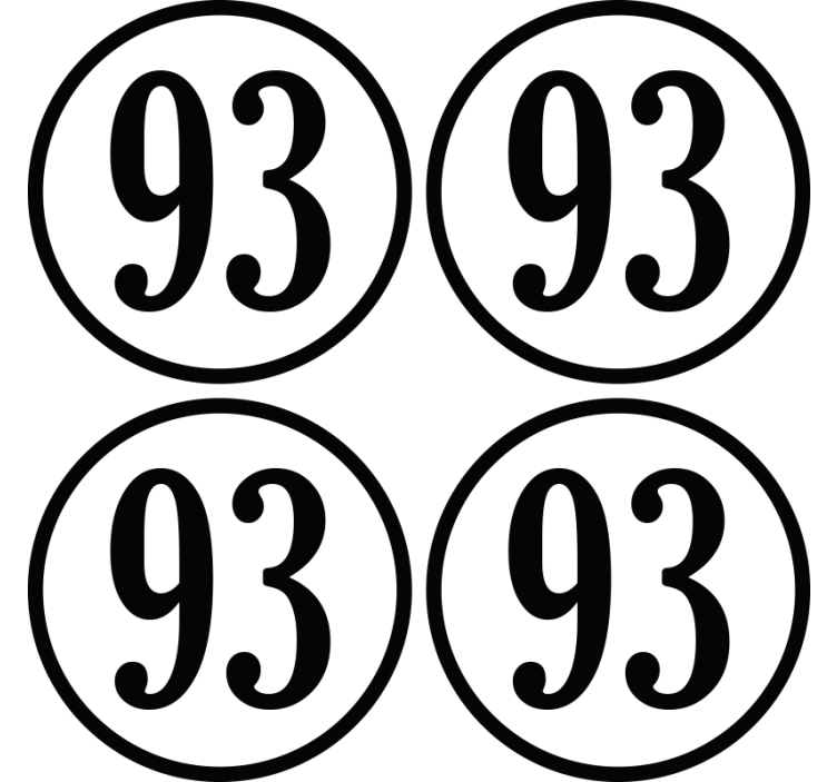 Brugerdefinerede nummer runde personlige coasters - TenStickers