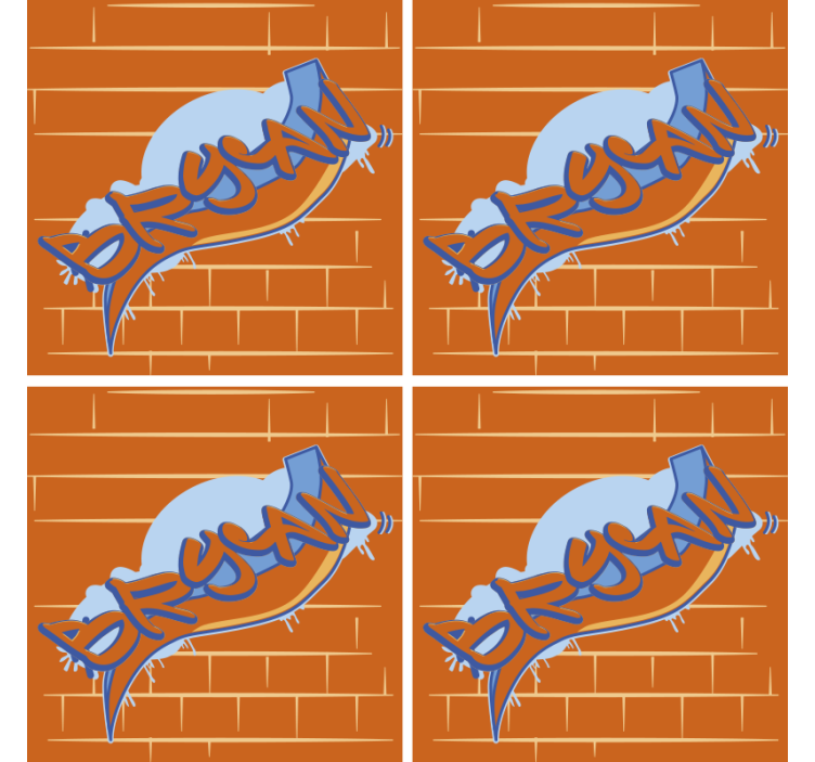 Grafitti tilpasses tekst brugerdefinerede coastergere - TenStickers