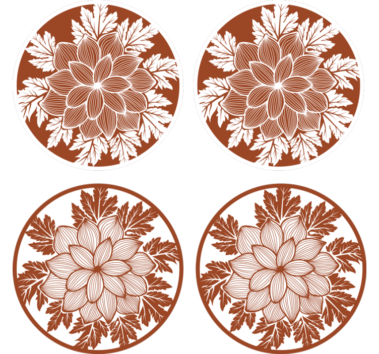 Coaster med blomstermønster arrangement - TenStickers