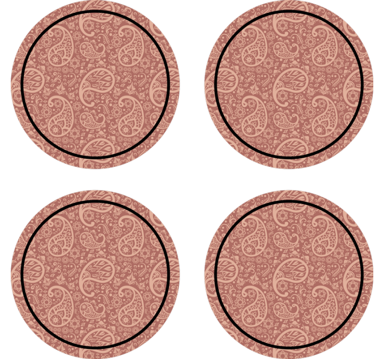 Paisley mønster drink coaster - TenStickers