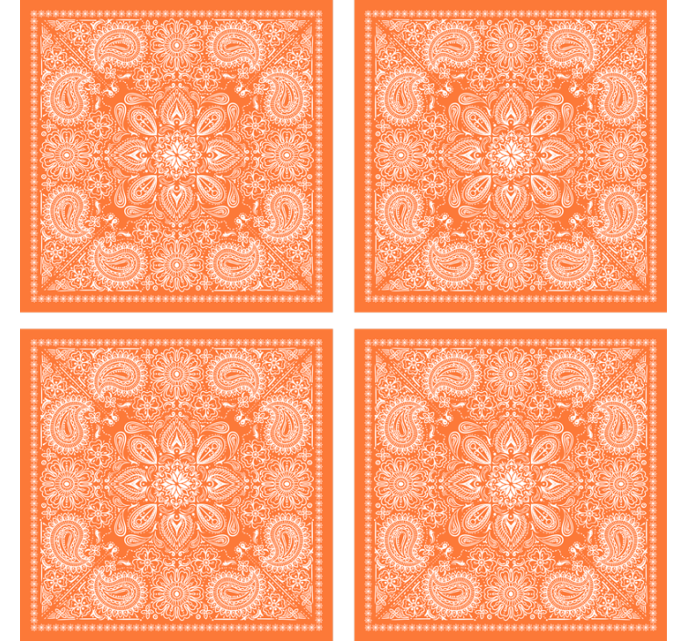 Paisley fliser design drink coaster - TenStickers