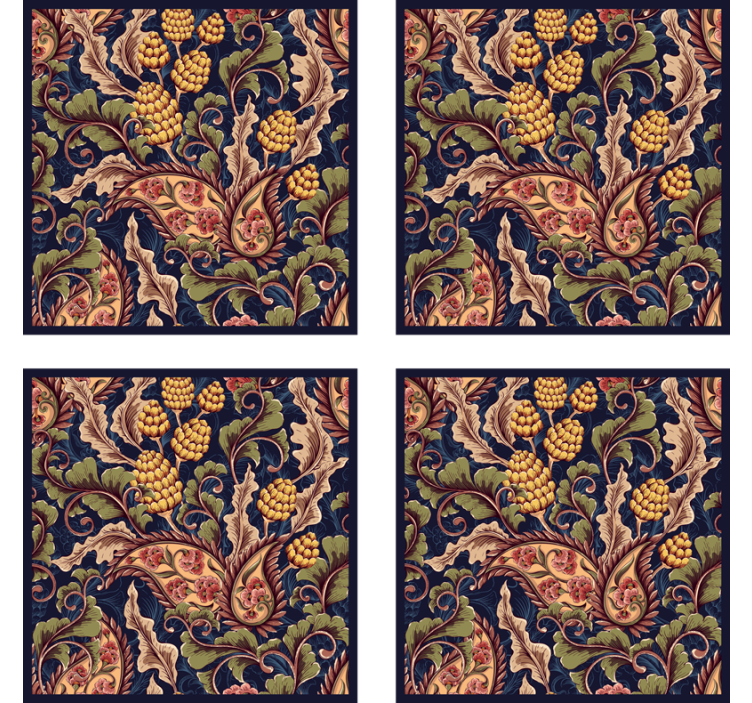 Coaster med sofistikeret botanisk motiv - TenStickers