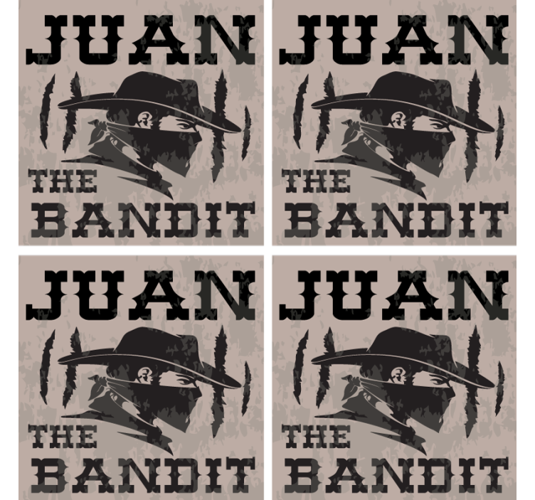 Vintage coaster juan bandit silhuet - TenStickers