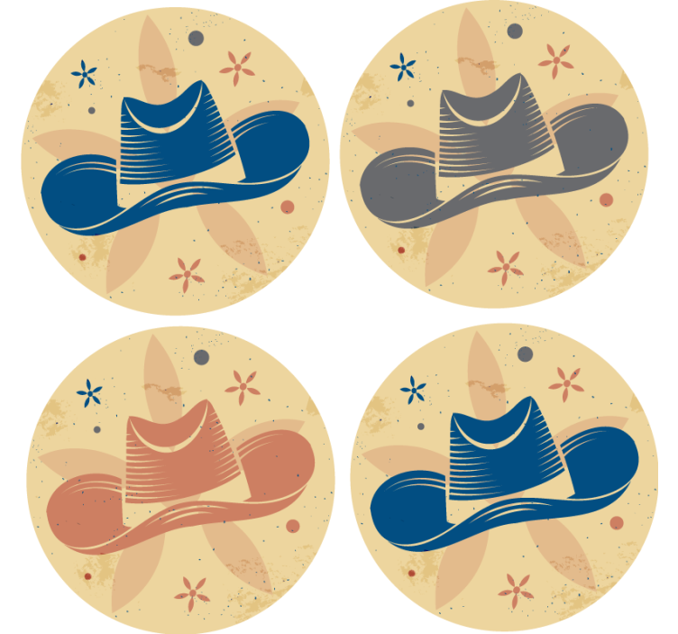 Skør coaster med stiliseret hatmotiv - TenStickers