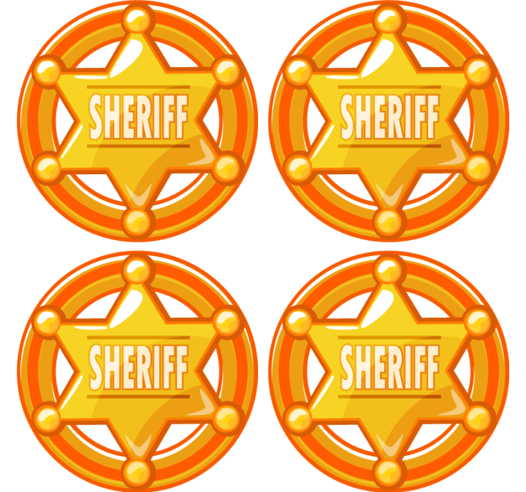 Skør coaster med sheriffstjerne motiv - TenStickers
