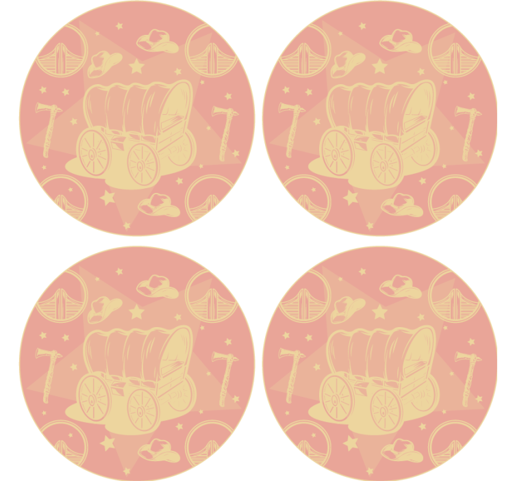 Cowboy vogn drikke coaster - TenStickers