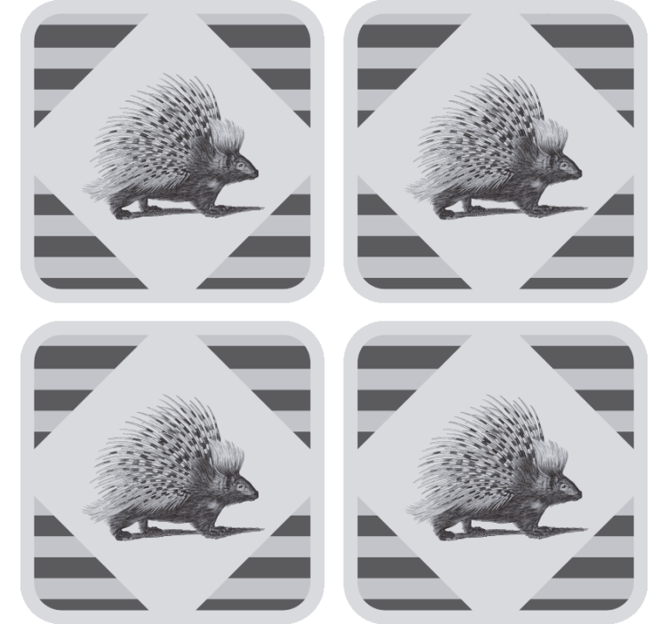 Svinekøkken kunst sort / hvid drink coaster - TenStickers