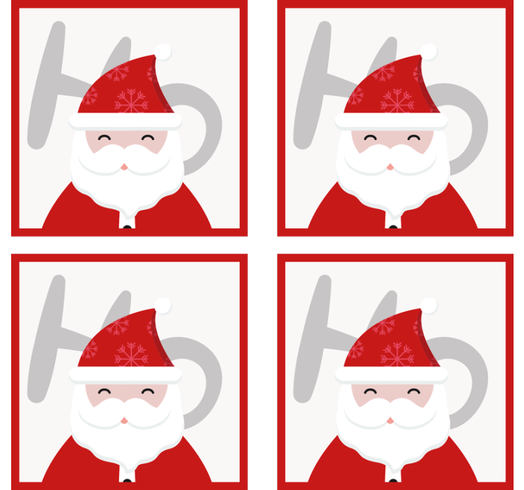 Santa claus og hohoho drikke coaster - TenStickers