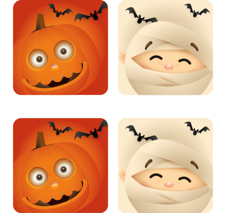Søde børn halloween-coaster - TenStickers