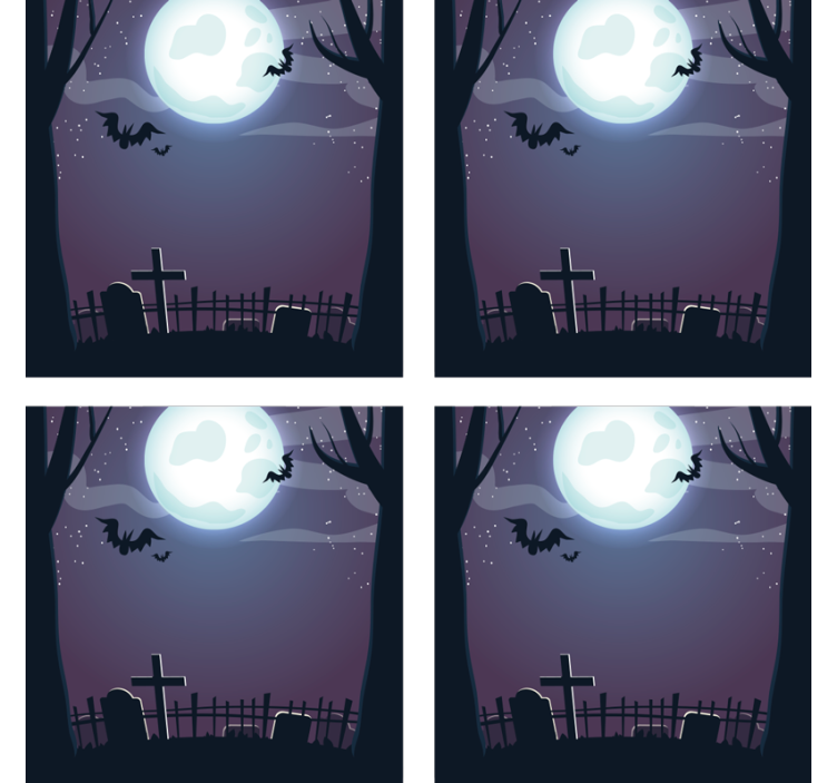 Halloween coaster uhyggelig natte-scene - TenStickers