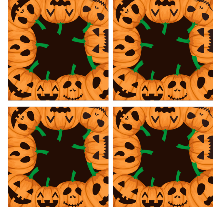 Halloween coaster med smilende græskarmasker - TenStickers