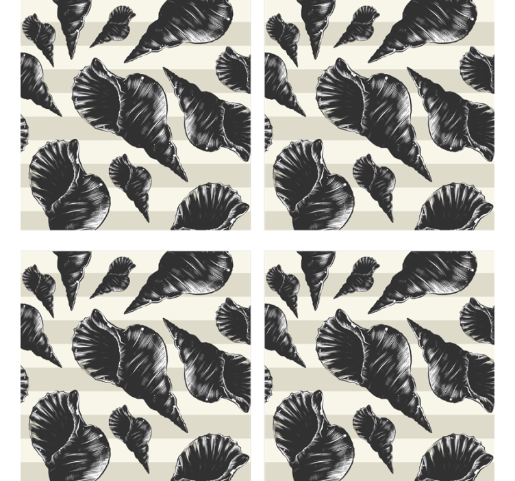 Coaster med elegante skaldmønstre - TenStickers