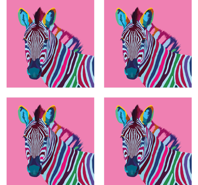 Zebra pop art zebra coaster - TenStickers