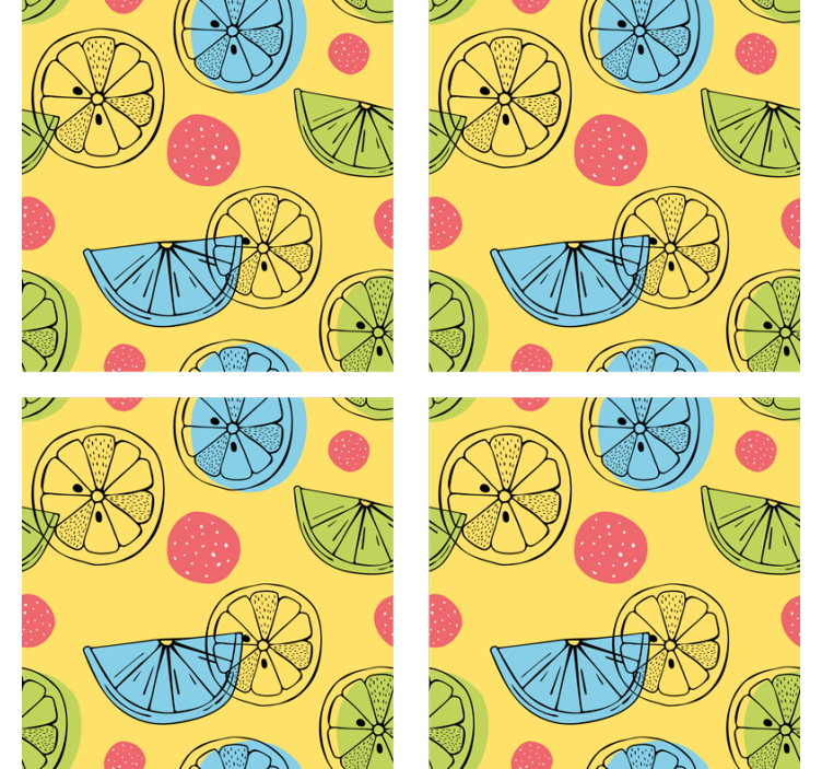 Skør coaster med farverigt citrusmønster - TenStickers