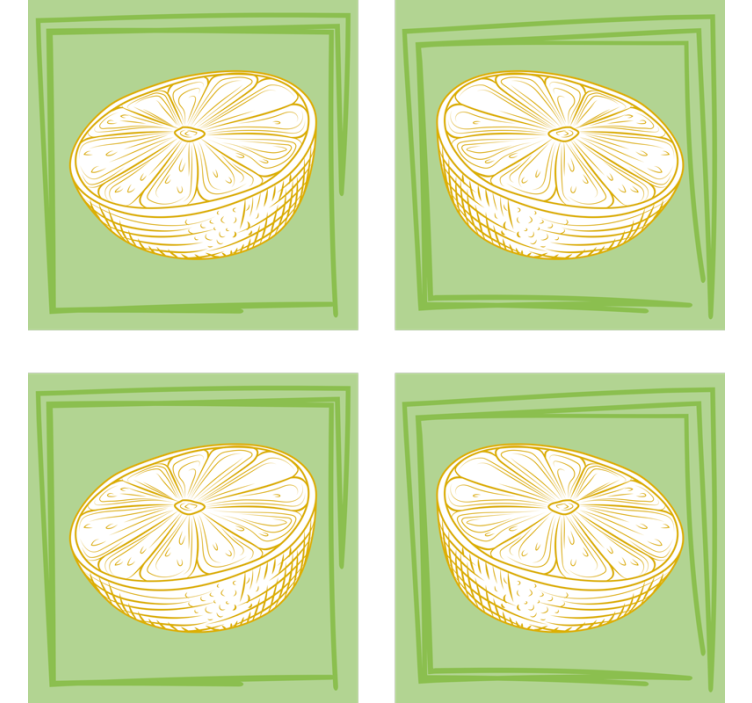 Personlig coaster med lime skive illustration - TenStickers