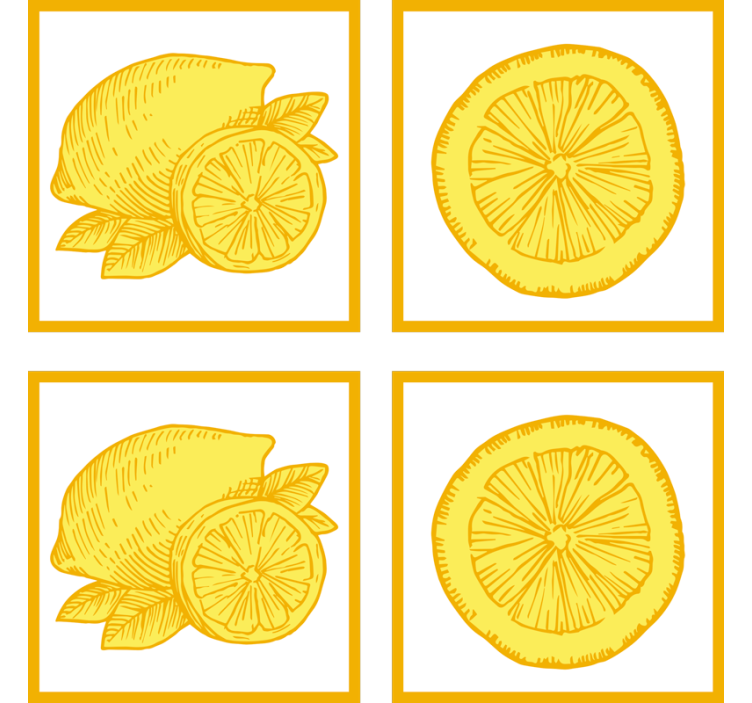 Citrusfrugt illustrationer coaster - TenStickers