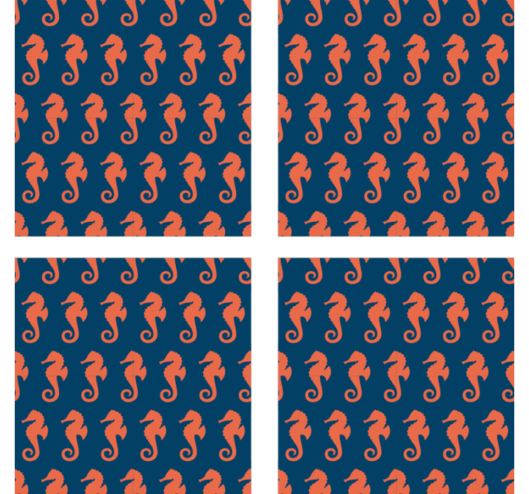 Skør coaster med søheste mønster - TenStickers