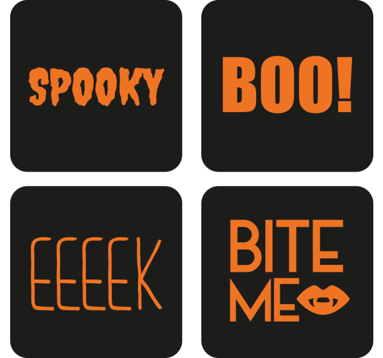 Halloween coaster med halloween tekst grafik - TenStickers