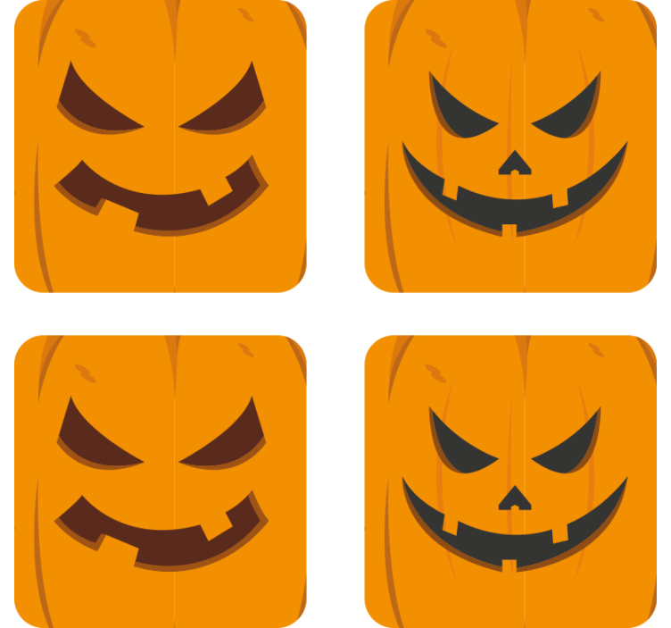 Forskellige græskarunderlæg halloween - TenStickers