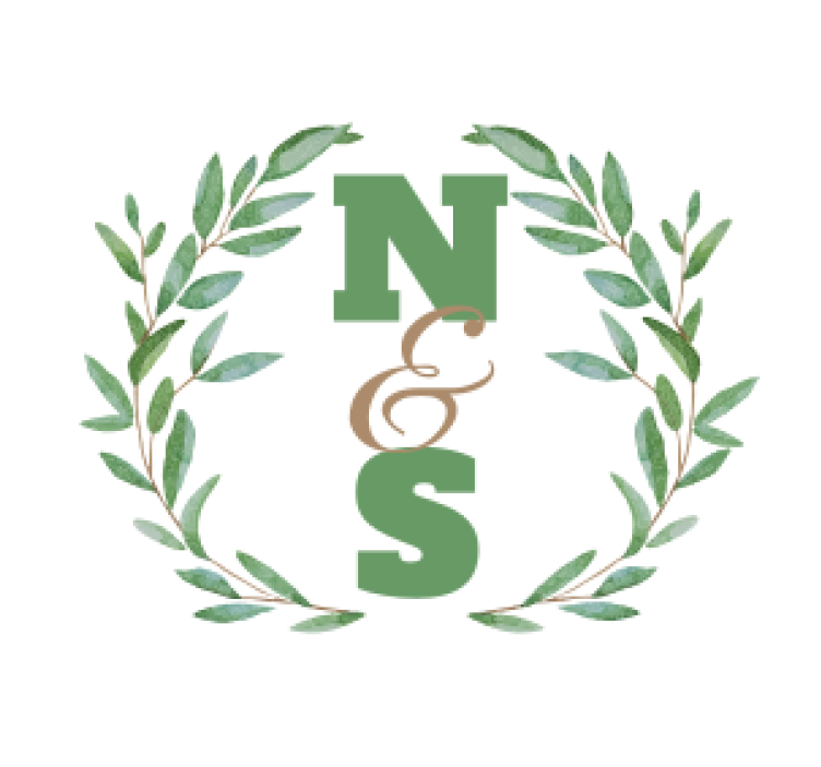 Personlig coaster med initialer i bladkrans - TenStickers