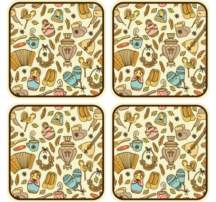 Skør coaster med legende folkekunstmotiver - TenStickers