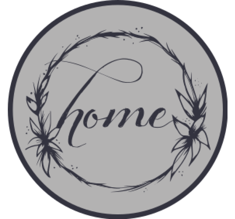 Elegant floral home circle tekst coaster - TenStickers