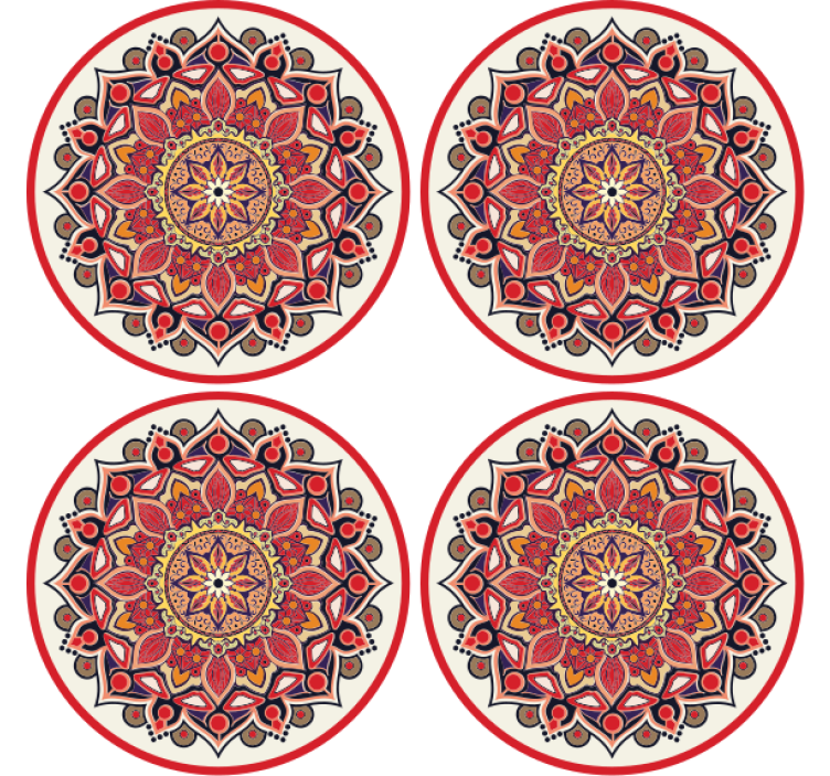 Coaster intricate floral arrangement - TenStickers