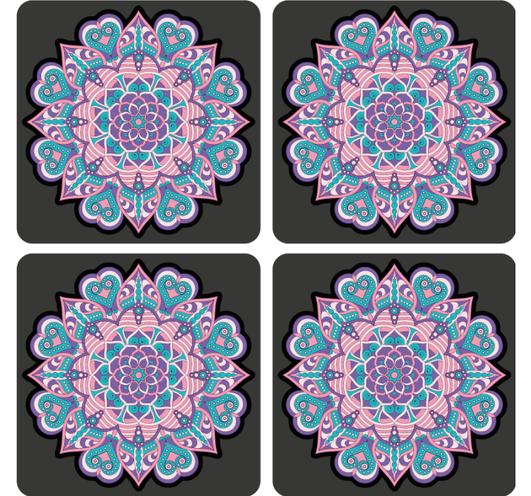 Skør coaster farverig hjerte mandala - TenStickers