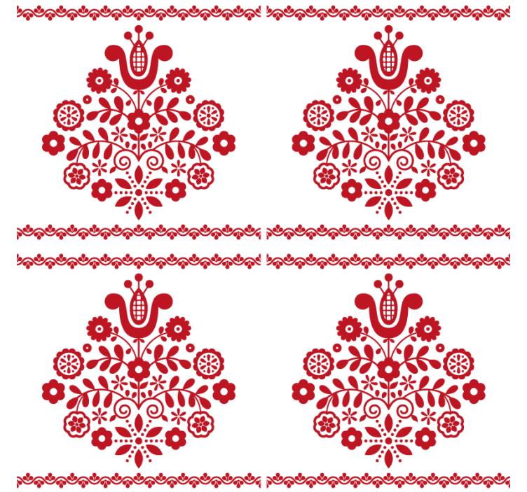 Coaster floral folk motiv - TenStickers