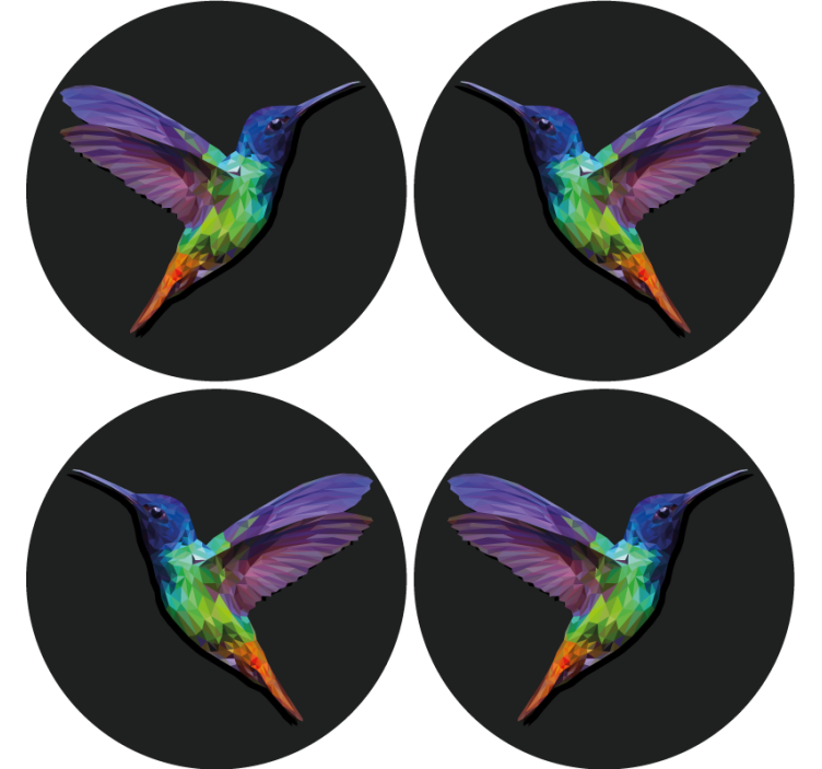 Geometrisk kolibri flere coastere - TenStickers