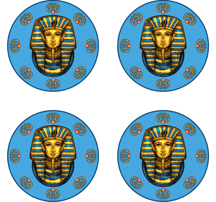 Egyptisk farao vintage coaster - TenStickers