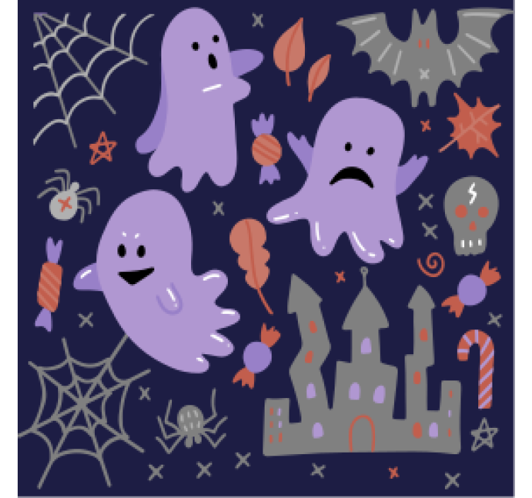 Halloween coaster med finurlige spøgelsesmønstre - TenStickers