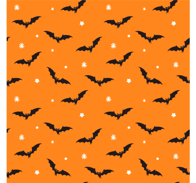 Halloween coaster med orange overflade med flagermus mønster - TenStickers