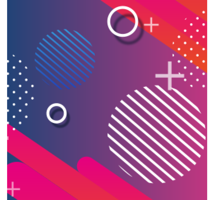 Coaster med geometrisk mønster og cirkler - TenStickers