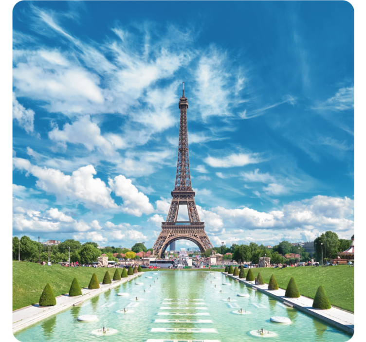 Nederste eiffeltårn refleksion moderne coaster - TenStickers
