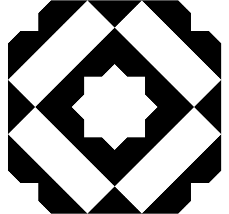 Coaster med geometrisk sort mønster - TenStickers