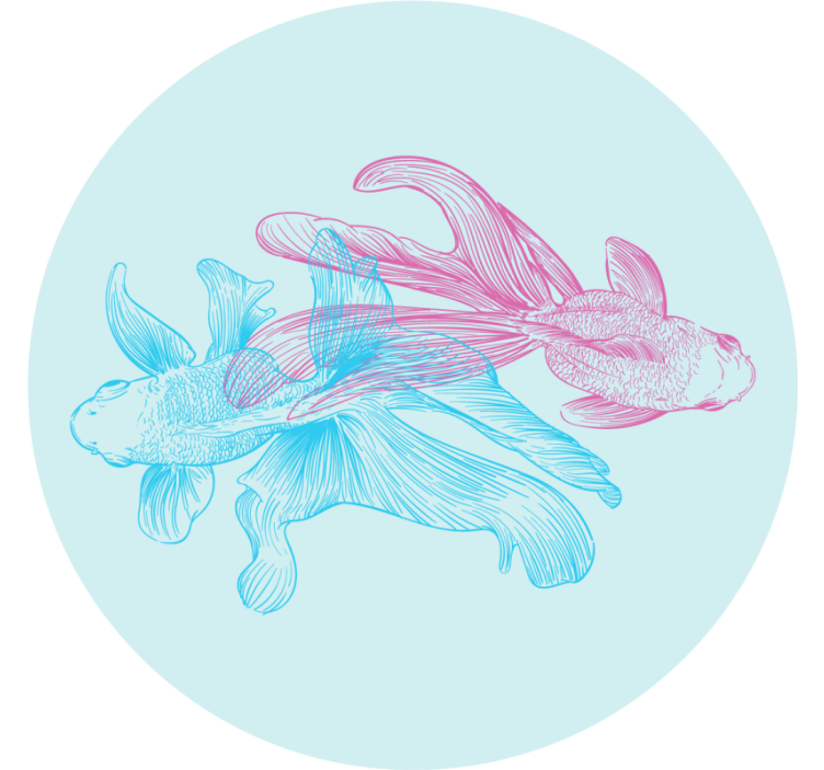 Skør coaster med tofarvede fisk illustrationer - TenStickers