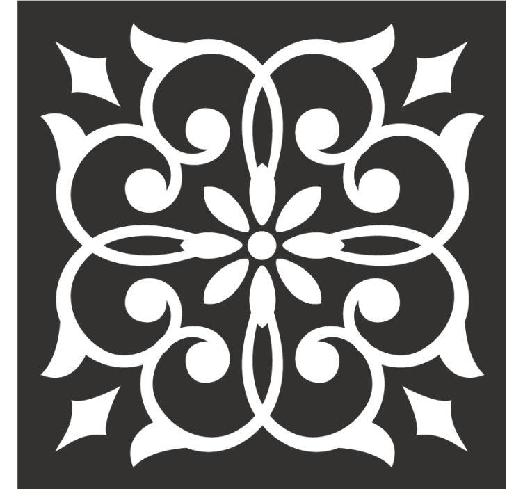 Coaster med detaljeret botanisk motiv - TenStickers