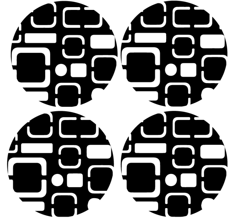 Coaster med geometriske sorte motiver - TenStickers