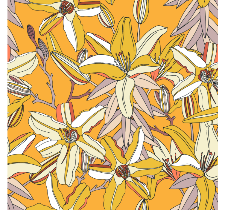 Øl coaster med livligt blomsterdesign - TenStickers