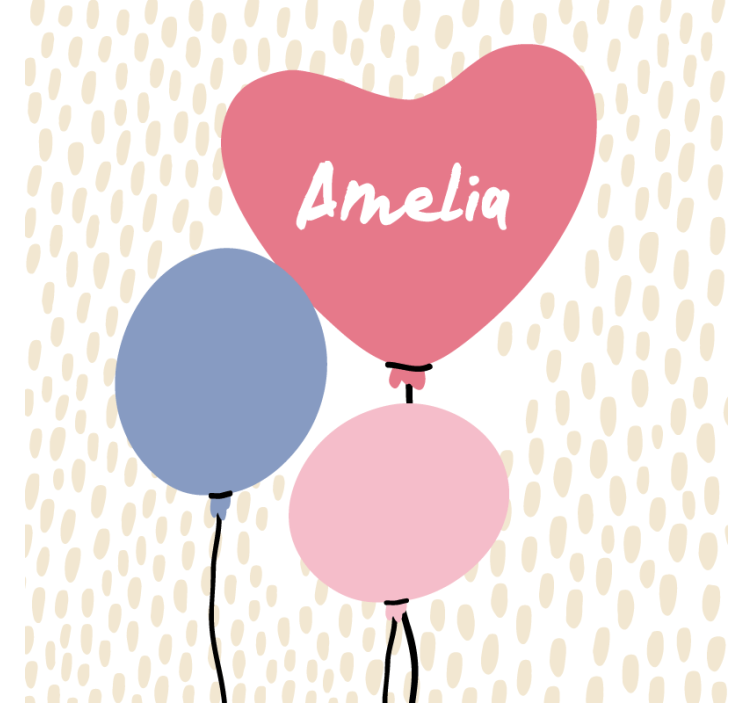 Bryllup coaster hjerteformet ballon trio - TenStickers