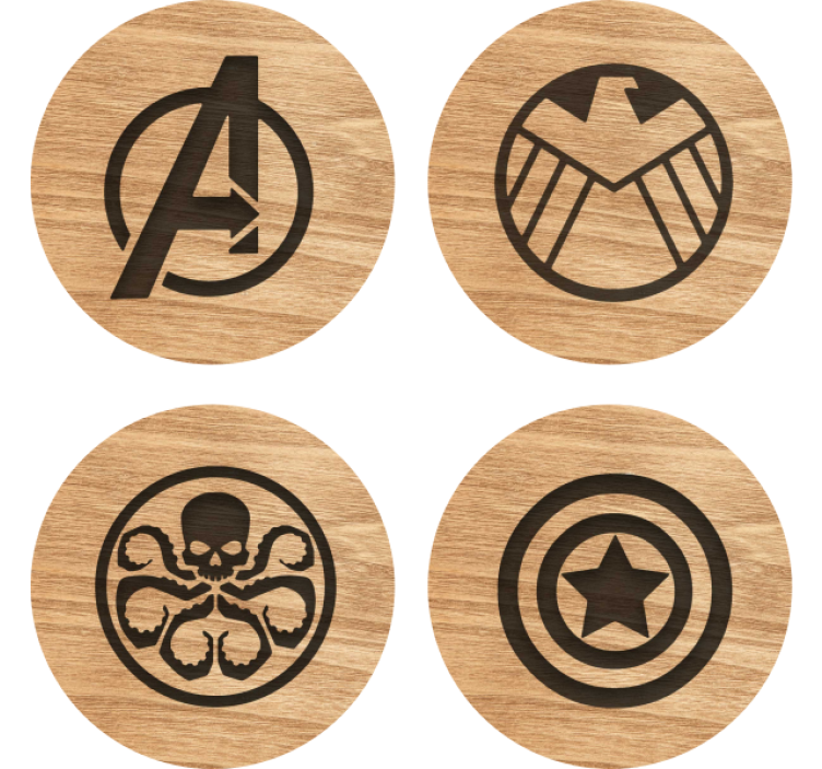 Avengers coasters sæt geek coasters - TenStickers