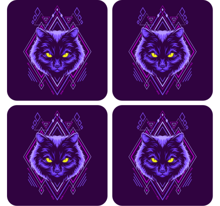 Boho lilla kat moderne coaster - TenStickers